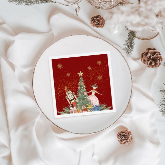 Servilleta De Papel Fiesta de Navidades desnudos Baby Shower (Nutcracker Christmas Party Baby Shower Napkins)