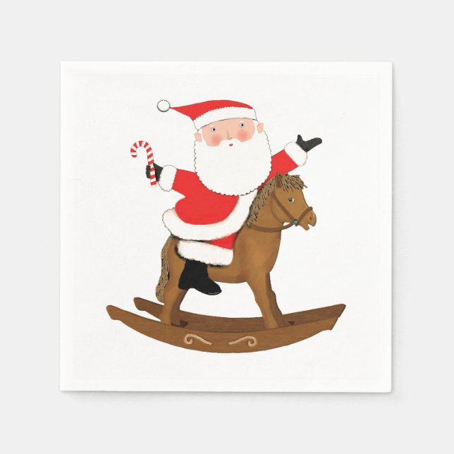 Servilleta De Papel Fiesta de Navidades ecuestres (Anverso)