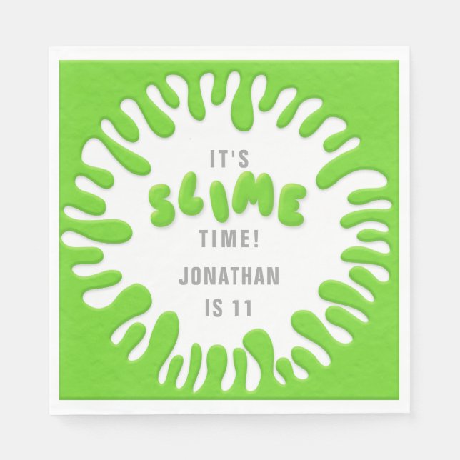 Servilleta De Papel Fiesta de neón verde brillante (Anverso)