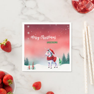 Servilleta De Papel Fiesta de nieve de cumpleaños de Santa Navidades C