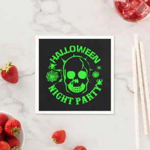 Servilleta De Papel Fiesta de Noche de Halloween Cráneos Arañas Telara