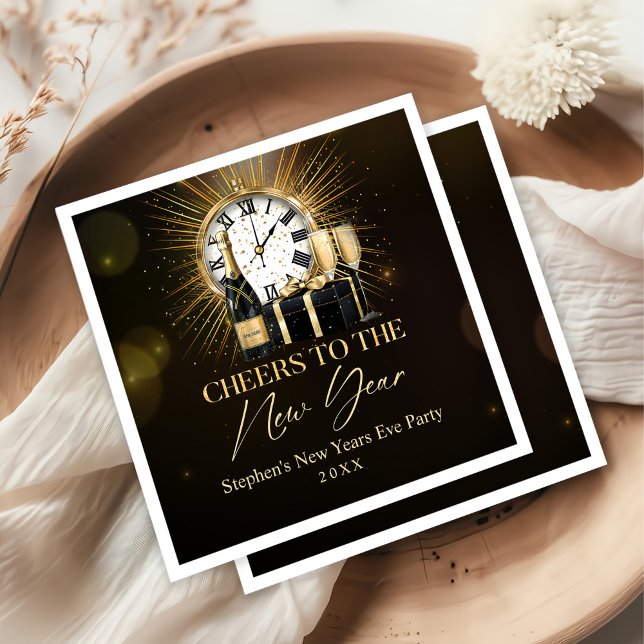 Servilleta De Papel Fiesta de Nochevieja 2025 de Oro Champagne (Subido por el creador)