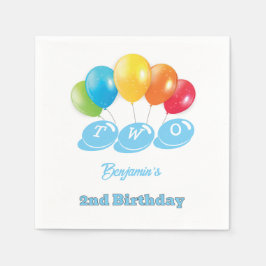 Servilleta De Papel Fiesta de nombre de bebé azul, personalizado de se