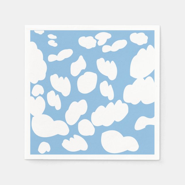Servilleta De Papel Fiesta de Nubes Cielo Azul Nubes (Anverso)