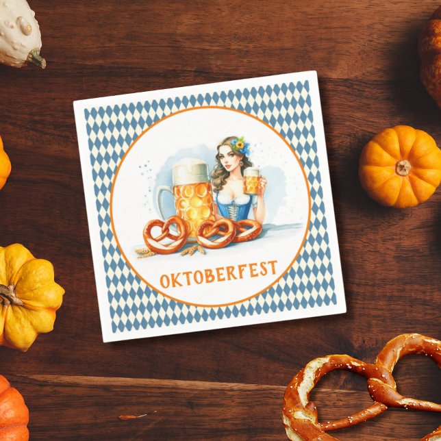 Servilleta De Papel Fiesta De Oktoberfest Con Cerveza Y Pretzels ai (Subido por el creador)