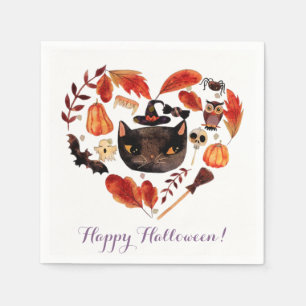 Servilleta De Papel Fiesta de Otoño de Halloween con Acuarela Divertid