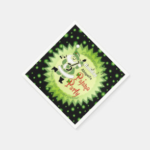 Servilleta De Papel Fiesta de Pajama de vacaciones - Santa Elf y estre