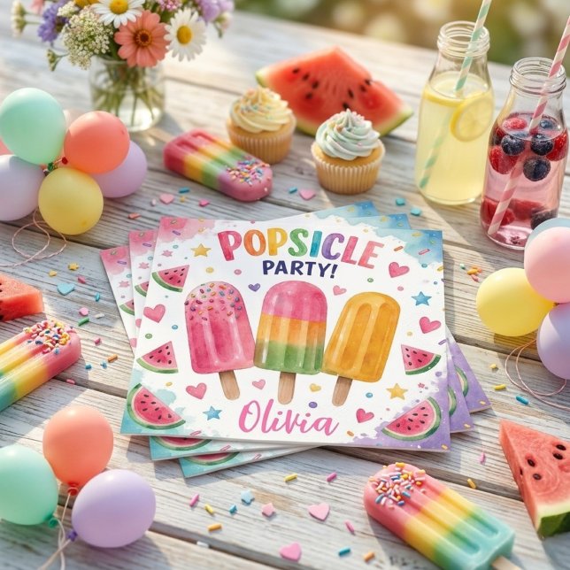 Servilleta De Papel Fiesta de Paletas Personalizadas Cumpleaños de Ver (Subido por el creador)