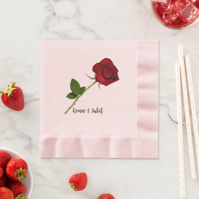 Servilleta De Papel Fiesta de papel Napkins Red Rose Personalizado (In situ)