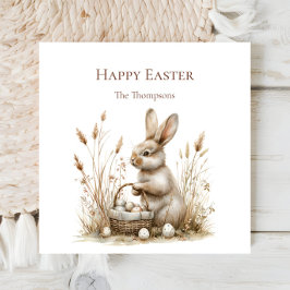 Servilleta De Papel Fiesta de Pascua Bunny Beige Boho