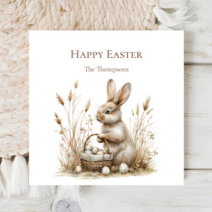 Servilleta De Papel Fiesta de Pascua Bunny Beige Boho