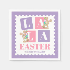 Servilleta De Papel Fiesta de Pascua de La La Easter Bunny con Pastel