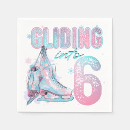 Servilleta De Papel fiesta de patinaje de 6º cumpleaños