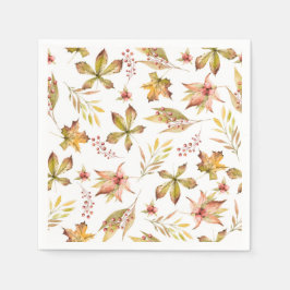Servilleta De Papel Fiesta de patrón botánico de otoño con acuarela bo