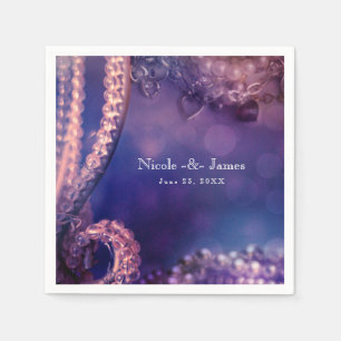 Servilleta De Papel Fiesta de perlas glamurosas de brillo púrpura chic