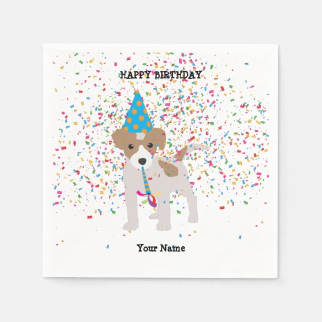 Servilleta De Papel Fiesta de perros - Animales en la fiesta de cumple (Anverso)
