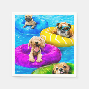 Servilleta De Papel Fiesta de perros en la piscina