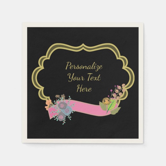 Servilleta De Papel Fiesta de personalización de cinta rosada del mens (Anverso)