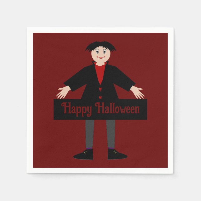 Servilleta De Papel Fiesta de Personalizado de vampiros de Halloween (Anverso)