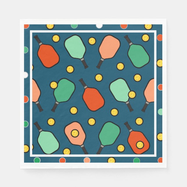 Servilleta De Papel Fiesta de Pickleball (Anverso)