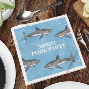 Servilleta De Papel Fiesta de Piscina Caprichosa Simple Tiburones Océa