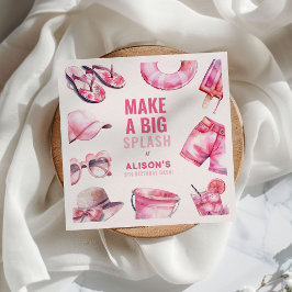 Servilleta De Papel Fiesta de piscina rosa bonito Chicas de verano Cum