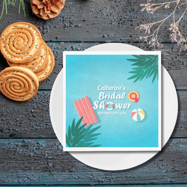 Servilleta De Papel Fiesta de piscina tropical ducha nupcial de verano (Subido por el creador)