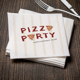 Servilleta De Papel Fiesta de Pizza Cumpleaños Infantil Rayado
