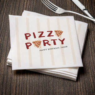 Servilleta De Papel Fiesta de Pizza Cumpleaños Infantil Rayado