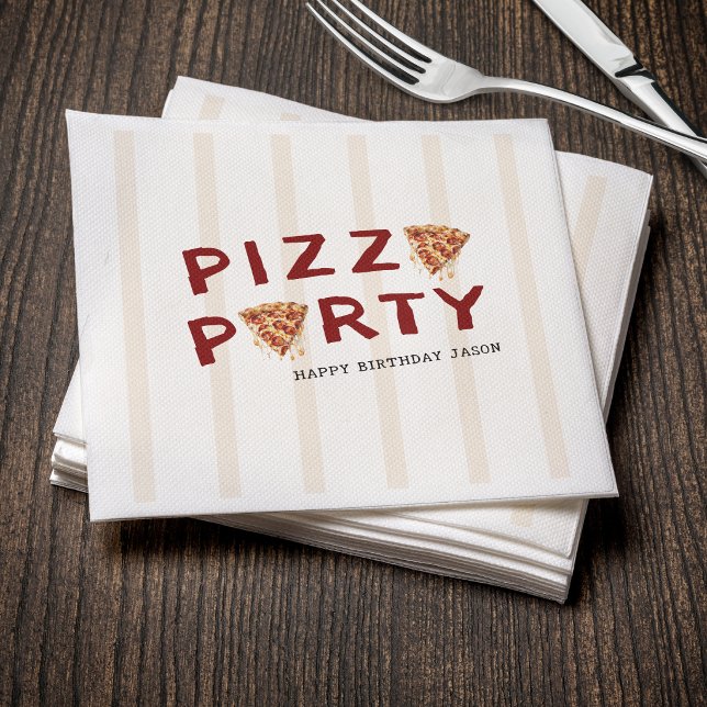 Servilleta De Papel Fiesta de Pizza Cumpleaños Infantil Rayado (Subido por el creador)