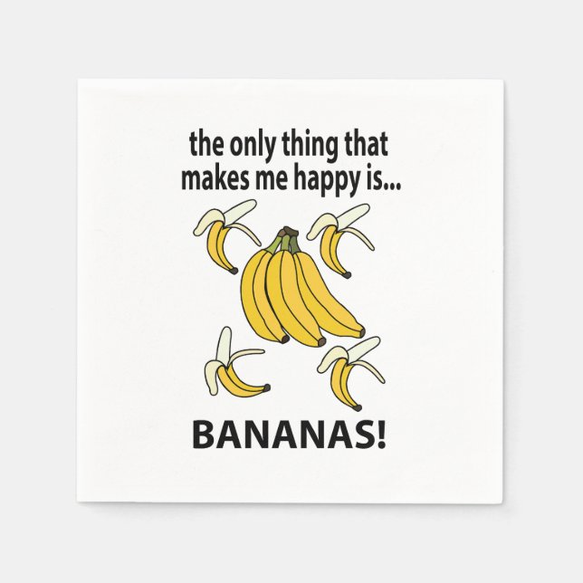 Servilleta De Papel Fiesta de plátanos divertidos con frutas bananas (Anverso)