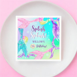 Servilleta De Papel Fiesta de playa sirena cruza el cumpleaños de los 