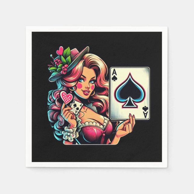 Servilleta De Papel Fiesta de poker cute (Anverso)