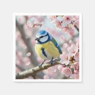 Servilleta De Papel Fiesta de primavera personalizada Pájaro herrerill