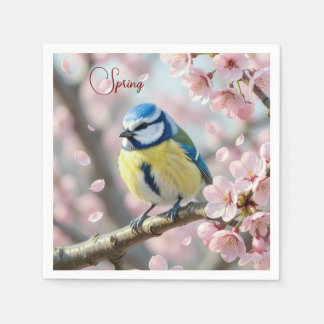 Servilleta De Papel Fiesta de primavera personalizada Pájaro herrerill