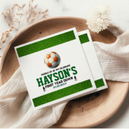 Servilleta De Papel Fiesta de primer año de fútbol por primer cumpleañ