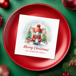 Servilleta De Papel Fiesta de ratón de Navidades cutas