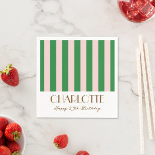 Servilleta De Papel Fiesta de rayas minimalistas elegantes y coloridas