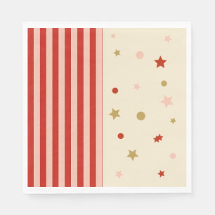 Servilleta De Papel Fiesta de rayas y estrellas de FunHaus Circus