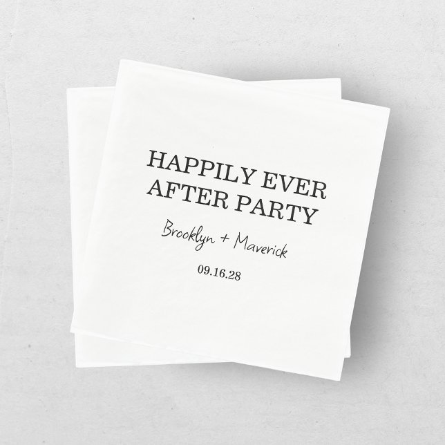 Servilleta De Papel Fiesta de recepción de boda Felices para siempre (Subido por el creador)