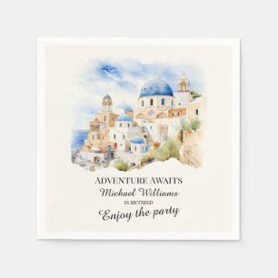 Servilleta De Papel Fiesta de retiro Colorful Greece Village Hill