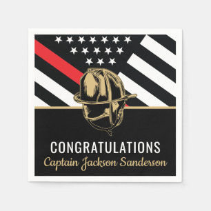 Servilleta De Papel Fiesta de Retiro de Bomberos Fireman Bandera de la