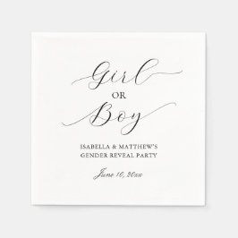 Servilleta De Papel Fiesta de Revelación de Género Minimalista Elegant