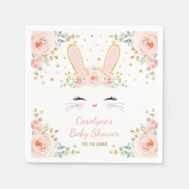 Servilleta De Papel Fiesta de Rosas de Rubor Cute Bunny Rabbit Waterco