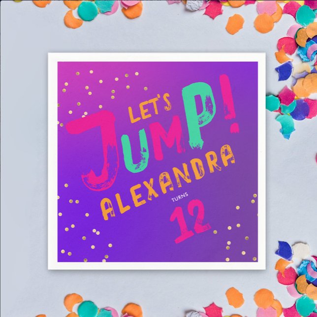 Servilleta De Papel Fiesta de salto de trampolín rosado púrpura Chica  (Subido por el creador)