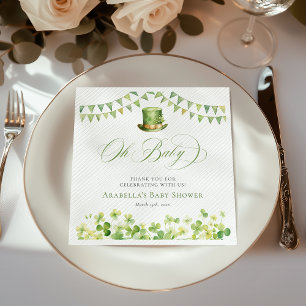 Servilleta De Papel Fiesta de San Patricio para el bebé, trébol irland