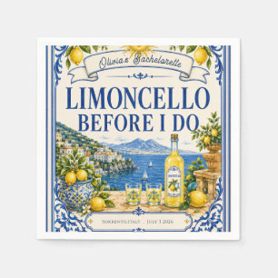 Servilleta De Papel Fiesta de soltera con limón italiano personalizado