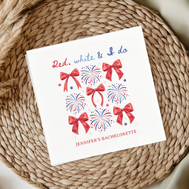 Servilleta De Papel Fiesta de Soltera el 4 de Julio Rojo Blanco y Yo (Subido por el creador)