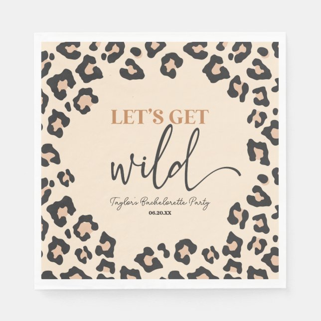 Servilleta De Papel Fiesta de soltera Leopard Cheetah Salvaje Fin de s (Anverso)