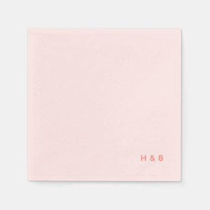 Servilleta De Papel Fiesta de soltera monogramada rosa claro
